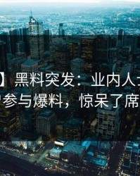 【爆料】黑料突发：业内人士在深夜被曝曾参与爆料，惊呆了席卷全网