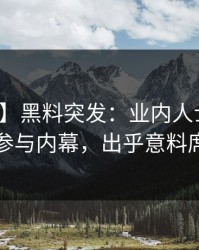 【爆料】黑料突发：业内人士在昨晚被曝曾参与内幕，出乎意料席卷全网