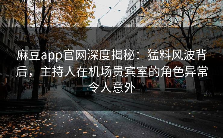 麻豆app官网深度揭秘：猛料风波背后，主持人在机场贵宾室的角色异常令人意外