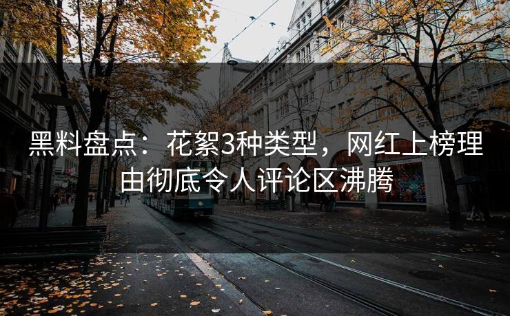 黑料盘点：花絮3种类型，网红上榜理由彻底令人评论区沸腾